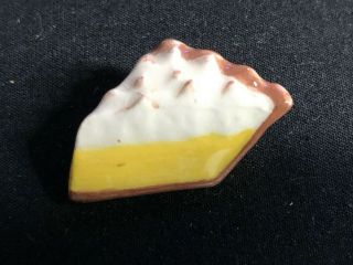 Vintage Ceramic Button - - - Lemon Meringue Pie - - - Shirley Large,  1 3/8 "