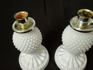 Vintage Milk Glass Hobnail Taper Candle Votive Cup Holders (set of 2) 3