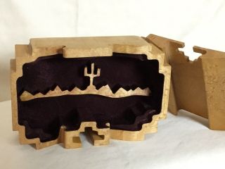 Rare LARISSA SCOTT Hand Crafted Wood Puzzle Box Lined HIDDEN SAGUARO CACTUS 3