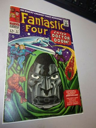 Fantastic Four 57 (12/66) Classic Doctor Doom Cover Kirby Lee S/a Key Comic