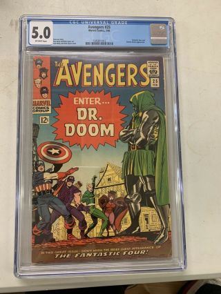 Avengers 25 - Cgc 5.  0 - Classic Doctor Doom Cover W/ Fantastic Four Appearance