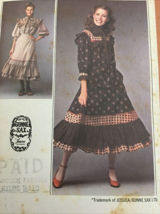 1978 Simplicity 8728 Vintage Sewing Pattern Gunne Sax Skirt Blouse Size 6 8