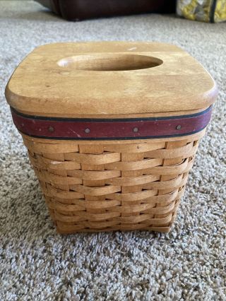 Longaberger Tissue Basket With Lid And Liner