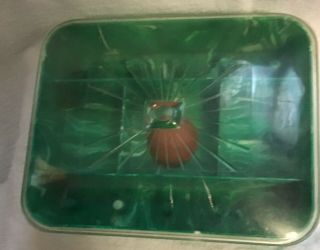 Vintage Homer Plastic Green Marbleized Sewing Box With Clear Lid,  Newark,  Nj Usa