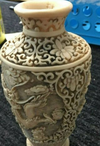 Norleans Hand Made Dragon Floral Italy Vase