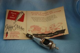 Jiffy Stitcher Metal Awl Vintage Box Directions Leather Sewing Crafting