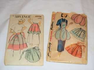 Vintage Apron Sewing Patterns Simplicity 4479 And Advance 4998