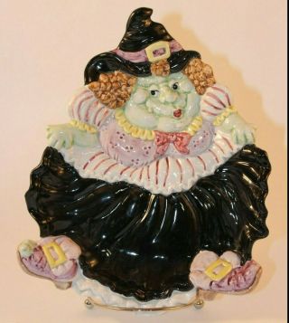 Vintage Fitz And Floyd 1992 Collectible Decorative Halloween Witch Plate Perfect