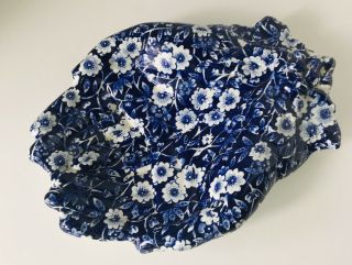 Vintage Blue White Floral Open Hands Soap Dish Trinket Made In England