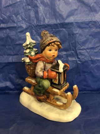 Goebel Hummel Little Boy On Sled Figurine -