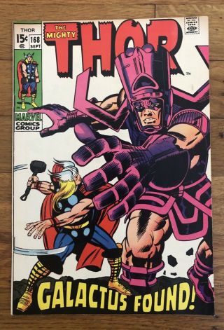 The Mighty Thor 168 Marvel Comics Sept 1969 The Origin Of Galactus Silver Age