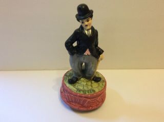 Vintage 1973 Charlie Chaplin Rotating Figurine Music Box,  Sankyo - Made In Japan