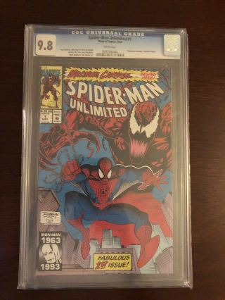 Spiderman Unlimited 1 Cgc 9.  8 Nm/m White Marvel Comics 1993 First Shriek