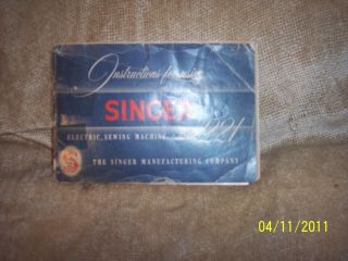 Small Instruction Booklet For Singer 221 Featherweight Sewing Machine