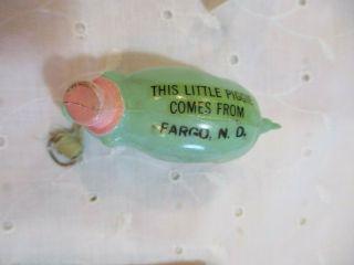 Vintage Celluloid Green Piggy Sewing Measuring Tape Japan Souvenir Fargo Nd