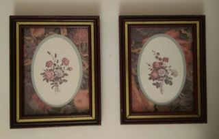 Special Home Interior Set Of 2.  - 9.  5 " × 7.  5 " Floral Pictures Framed
