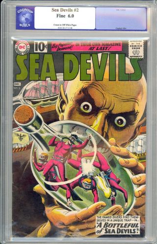 Sea Devils 2 Silver Age Dc Sci - Fi Comic 1961 Cgg 6.  0