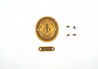 Vintage Singer 301a Sewing Machine Emblem Badge Name Plate With Rivets