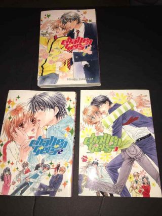 Challengers Manga 1 - 3 Very Rare Manga By Hinako Takanaga,  Yaoi Bl English Manga