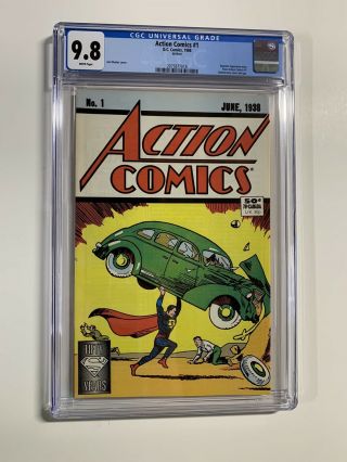 Action Comics 1 Cgc 9.  8 White Pages Reprint Dc Comics