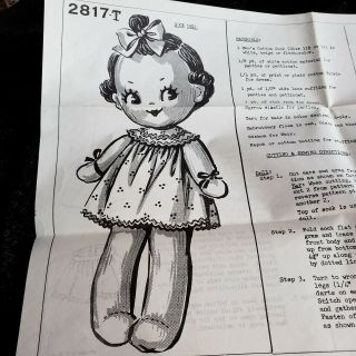 Vintage Mail Order Baby Sock Doll Pattern 2817 - T Uncut