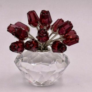 Swarovski Vase Of 15 Red Roses Item 283394 Retired
