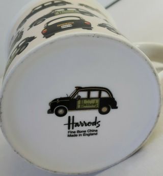 HARROD ' S Bone China Coffee Tea Mug Cup London Taxi Graphics Harrods England UK 2
