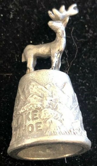 Vintage Lake Tahoe W.  A.  P.  W Hand Crafted Pewter Thimble Made In United Kingdom