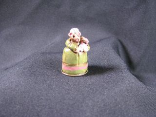 Polymer Clay Thimble - Mothe Mouse With Baby