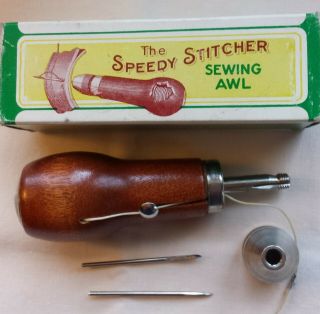 Speedy Stitcher Sewing Awl Tool W/ Box & Instructions Stewart Mfg Co