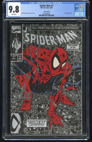 Spider - Man 1 Cgc 9.  8 (marvel 8/90) Silver Edition Todd Mcfarlane Story & Art