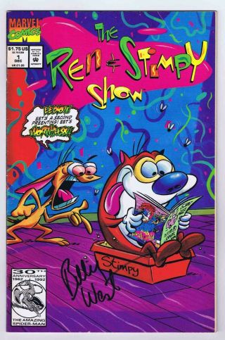 Ren & Stimpy 1 Fine 2nd Print Signed W/coa Billy West 1992 Marvel Comics Pwc