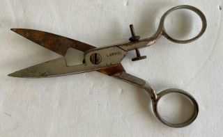 Vintage Buttonhole Scissors Sewing Embroidery Craft Tool Larkin Rusty