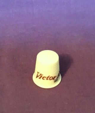 Vintage Advertising Thimble Plastic Victor His Masters Voice Phonograph