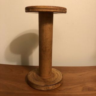 Large Vintage Industrial Wooden Spool Bobbin 8” Tall 4.  25” Wide