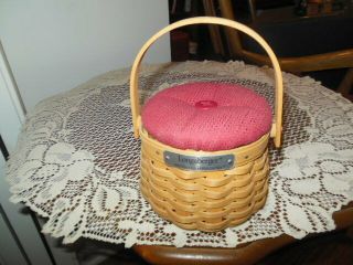 Longaberger 2003 Hostess Appreciation Warm Brown Basket With Pin Cushion Lid