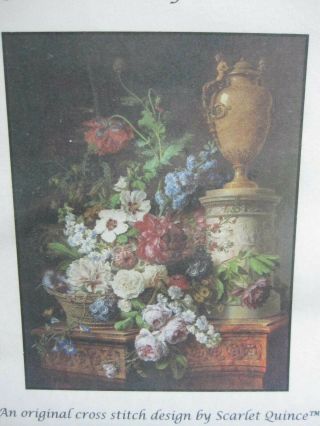 Still Life Of Flowers - Counted Cross Stitch Charts & Labels - Scarlet Quince