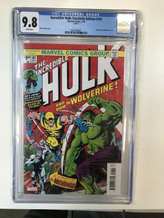 INCREDIBLE HULK 180 And 181 Facsimile Edition 181 CGC 9.  8 1st Wolverine 2