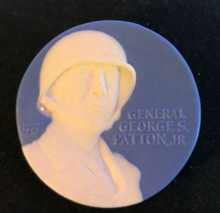 Verbal Jasperware Button - General Patton - - Stella Rzanski - Large 1 7/16 "