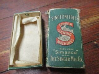 3 Vintage Simanco Singer Sewing Machine Needles box craft accessory old 2
