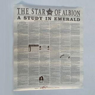 " A Study In Emerald " - Limited Poster (1 Of 1000) - Signed By Neil Gaiman