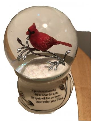 The Bradford Exchange Messenger From Heaven Memorial Cardinal Glitter Globe