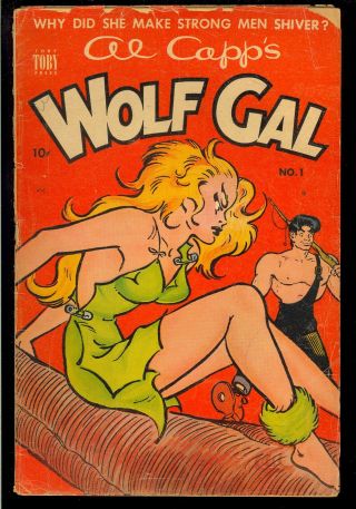Al Capp’s Wolf Gal 1 Good Girl Cover Golden Age Toby Press Comic 1951 Gd,