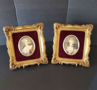 Vintage A Cameo Creation Small Victorian Ladies Framed Wall Art