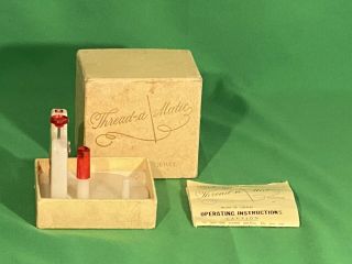 Neat Vintage Thread - A - Matic And Instructions Sewing Needle Threader