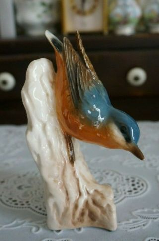 Vintage Goebel Bird Figurine Nuthatch Cv84 Tmk - 5,  Germany