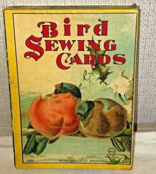 Vintage Antique Bird Sewing Cards,  Milton Bradley Co.