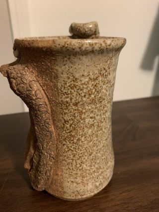 Vintage Stoneware Pottery Clay 3D Funny Face Mug Stone & Glazed 16oz 2