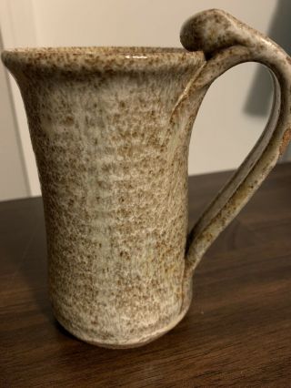 Vintage Stoneware Pottery Clay 3D Funny Face Mug Stone & Glazed 16oz 3