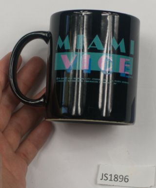 Vintage 1984 Miami Vice Classic Tv Show Cup Coffee Mug 80s Black Aqua Pink Rare
